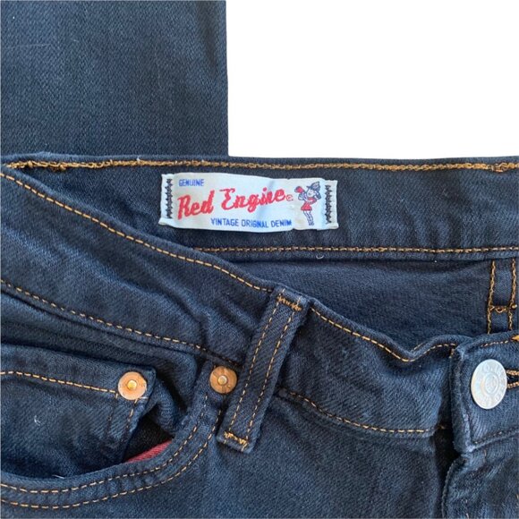Red Engine Dark Wash "Vintage" Original Denim Rockabilly Jeans 27 - Picture 6 of 6